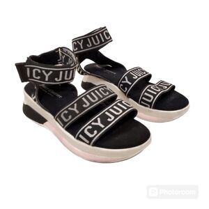 Juicy Couture Women's‎ Black Impulse Logo Strappy Sandals Size 7